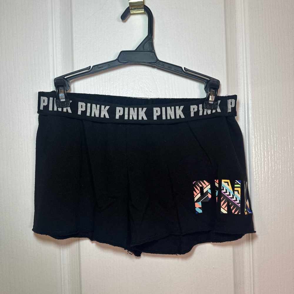Victoria’s Secret PINK Boyfriend Shorts‎ Black Fold Over Band Women’s S Y2K
